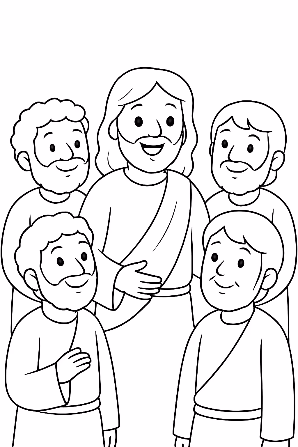 Jesus e seus discipulos infantil para colorir — desenho para imprimir