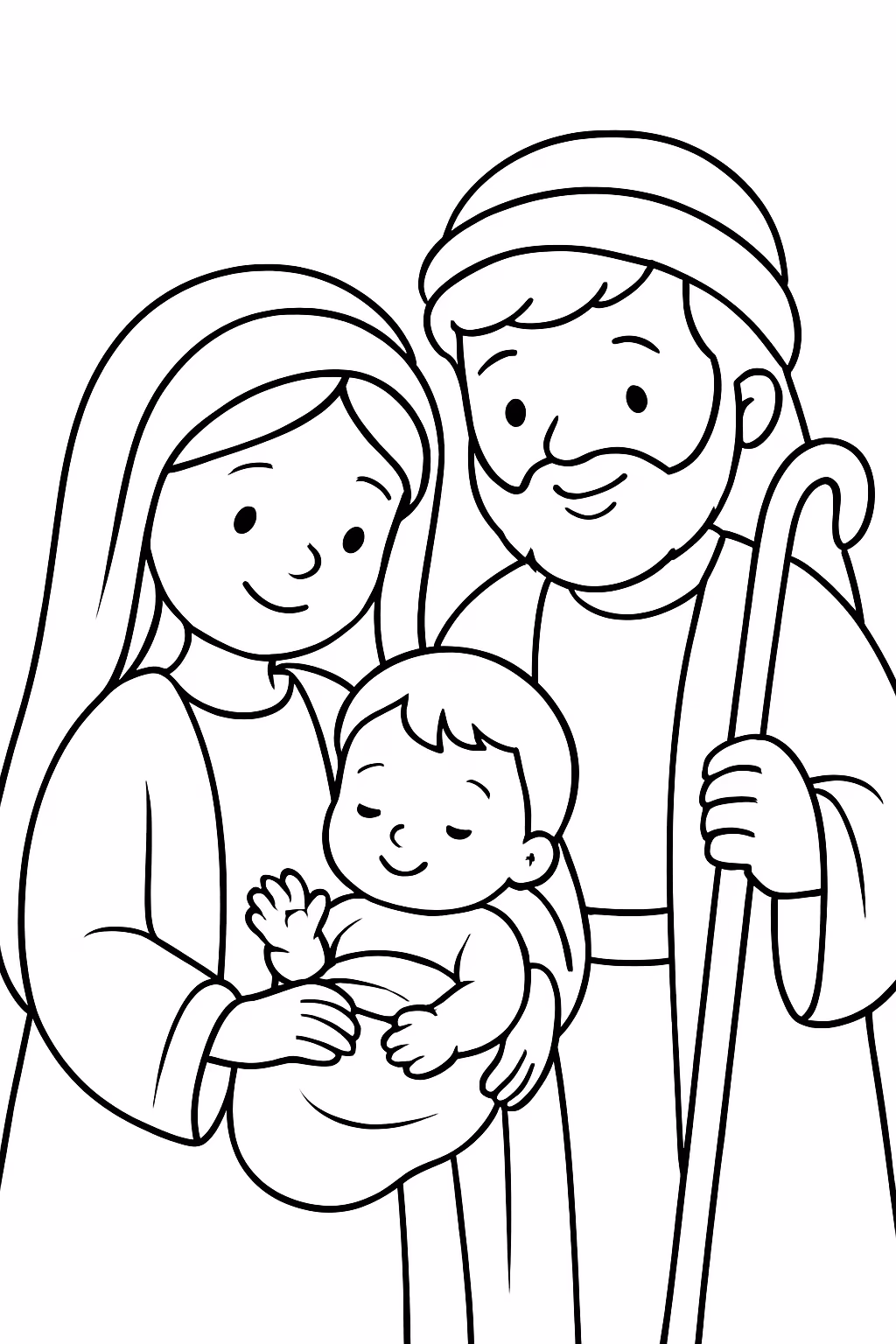 Jesus maria e jose para colorir — desenho para imprimir