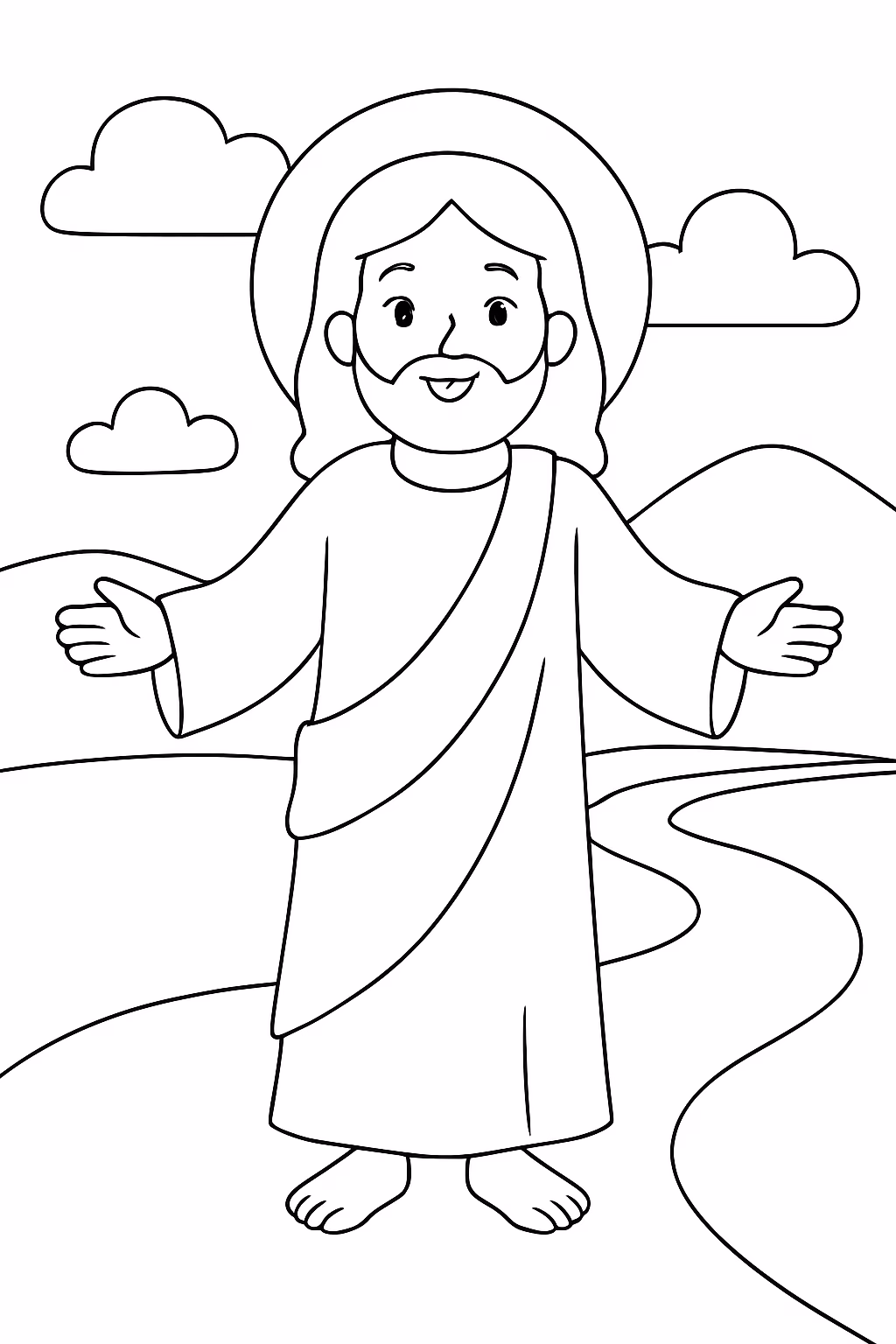Jesus o caminho a verdade e a vida para colorir — desenho para imprimir