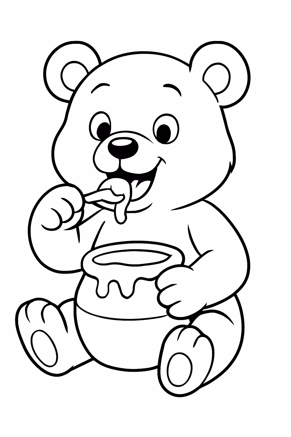 Jj comendo mel para colorir — desenho para imprimir