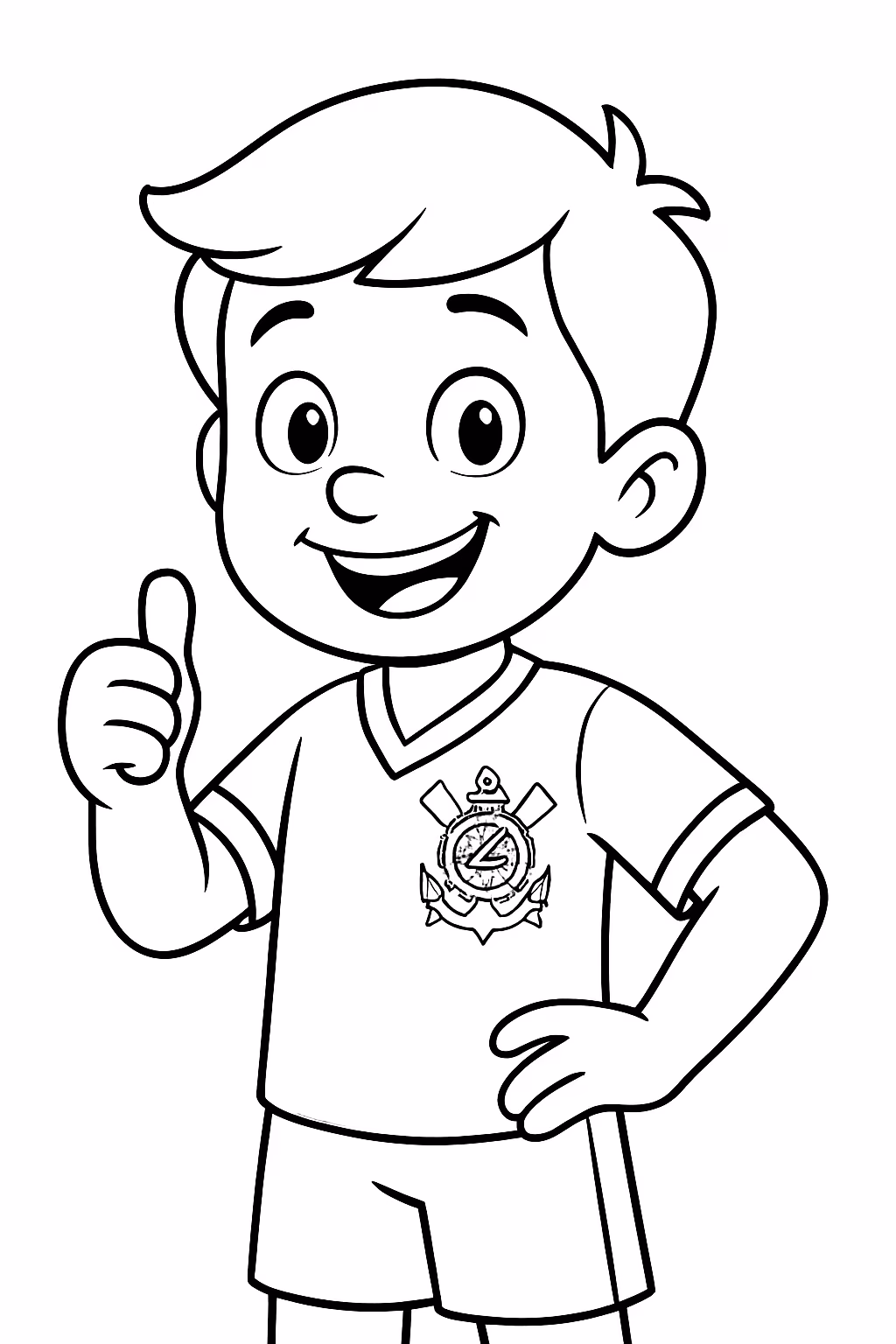 Joao com a camisa do corinthias para colorir — desenho para imprimir