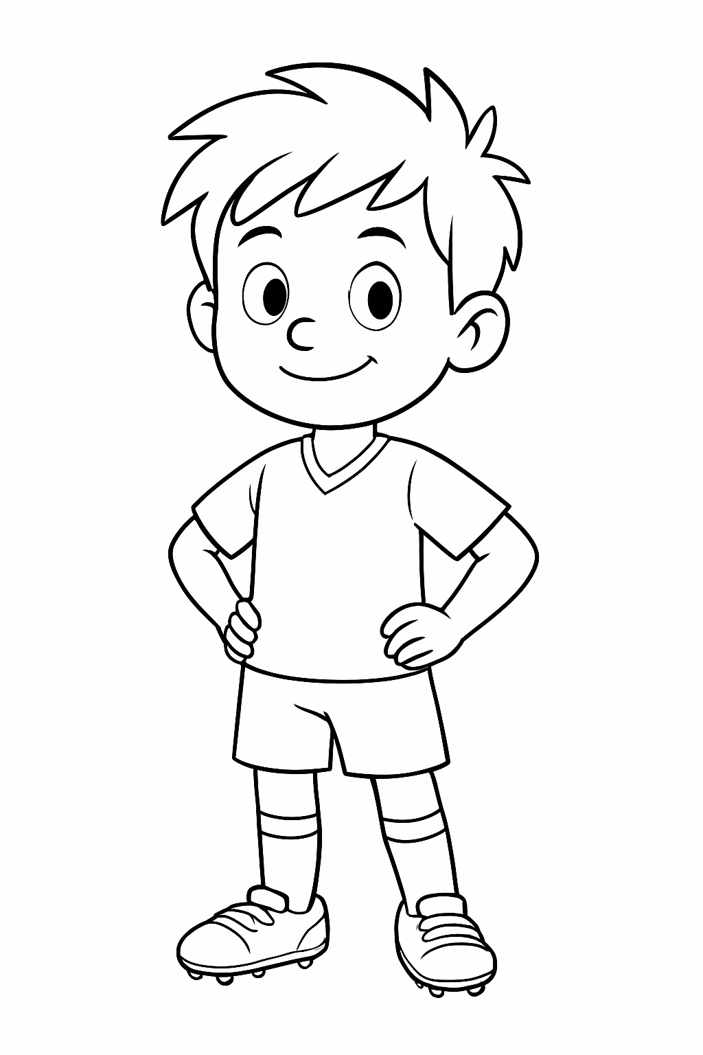 Jogador de futebol menor parado sem bola para colorir — desenho para imprimir