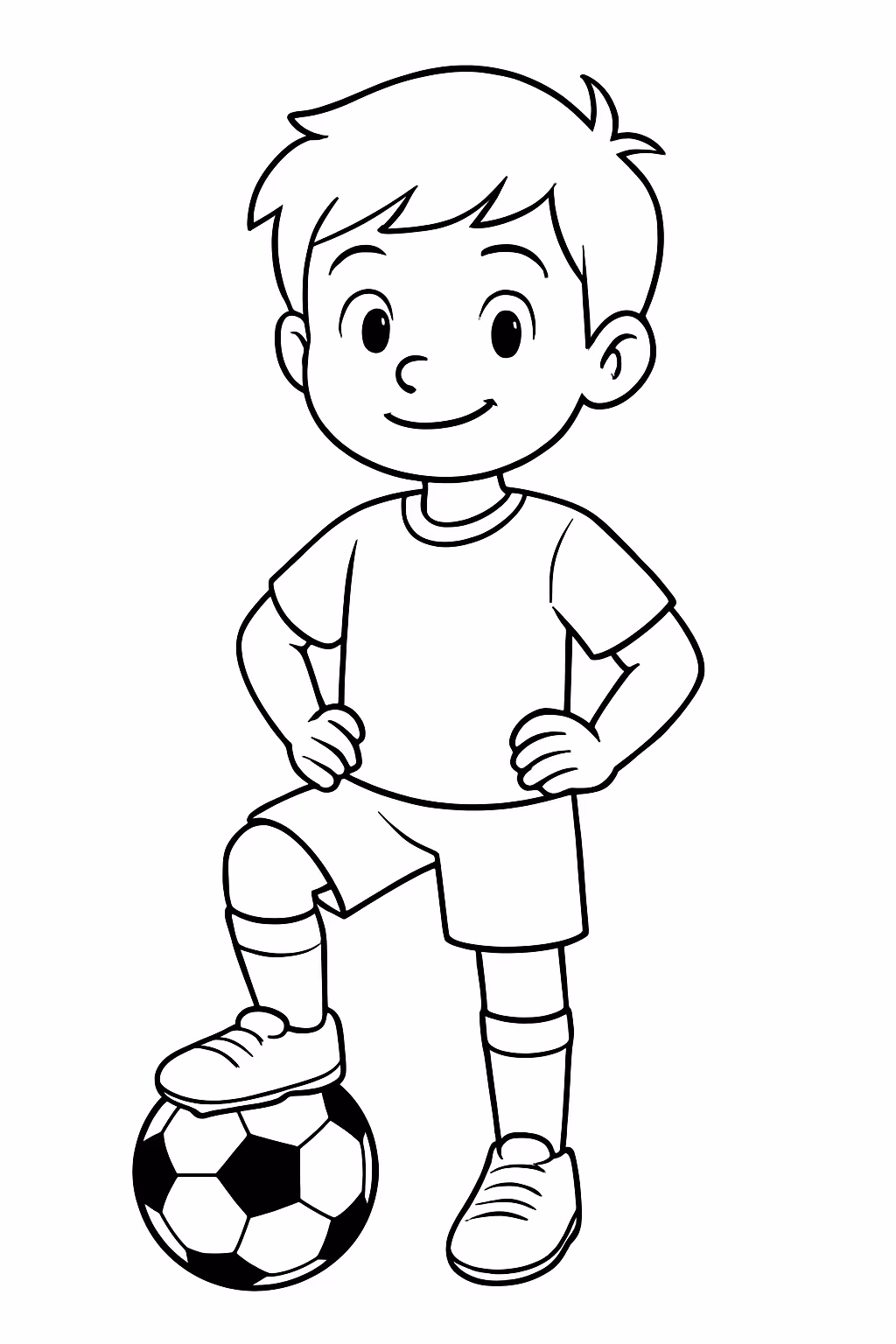 Jogador de futebol parado para colorir — desenho para imprimir