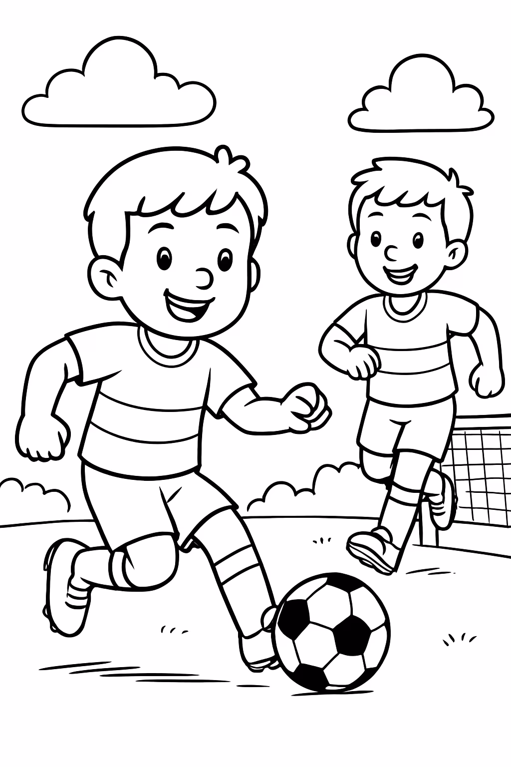 Jogadores de futebol para colorir — desenho para imprimir