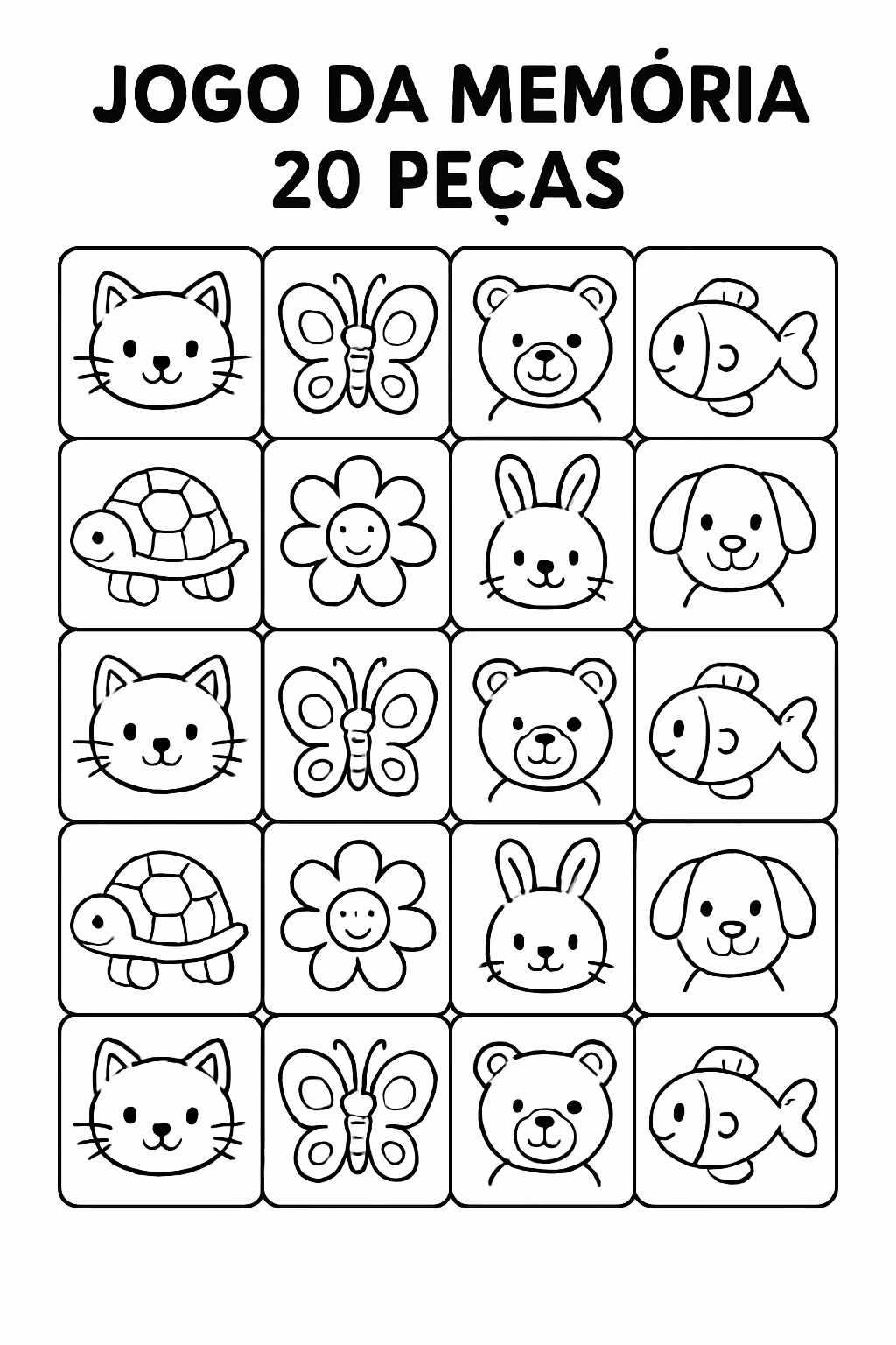 Jogo da memoria pecas para colorir — desenho para imprimir