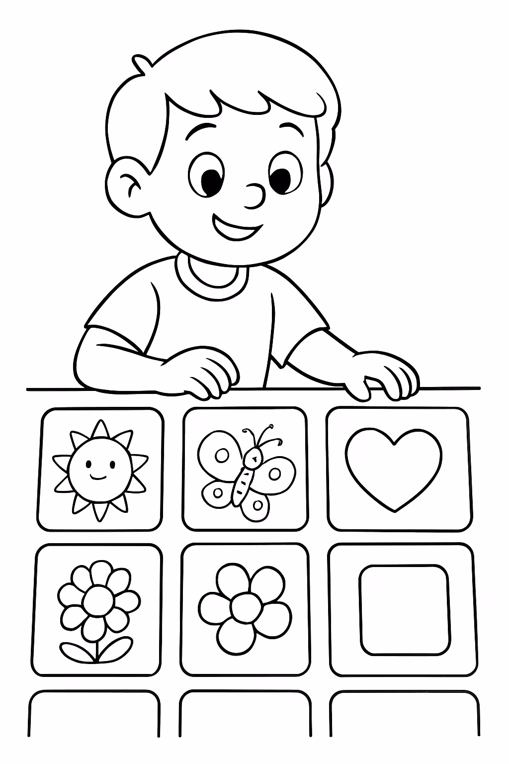 Jogo de memoria para colorir — desenho para imprimir