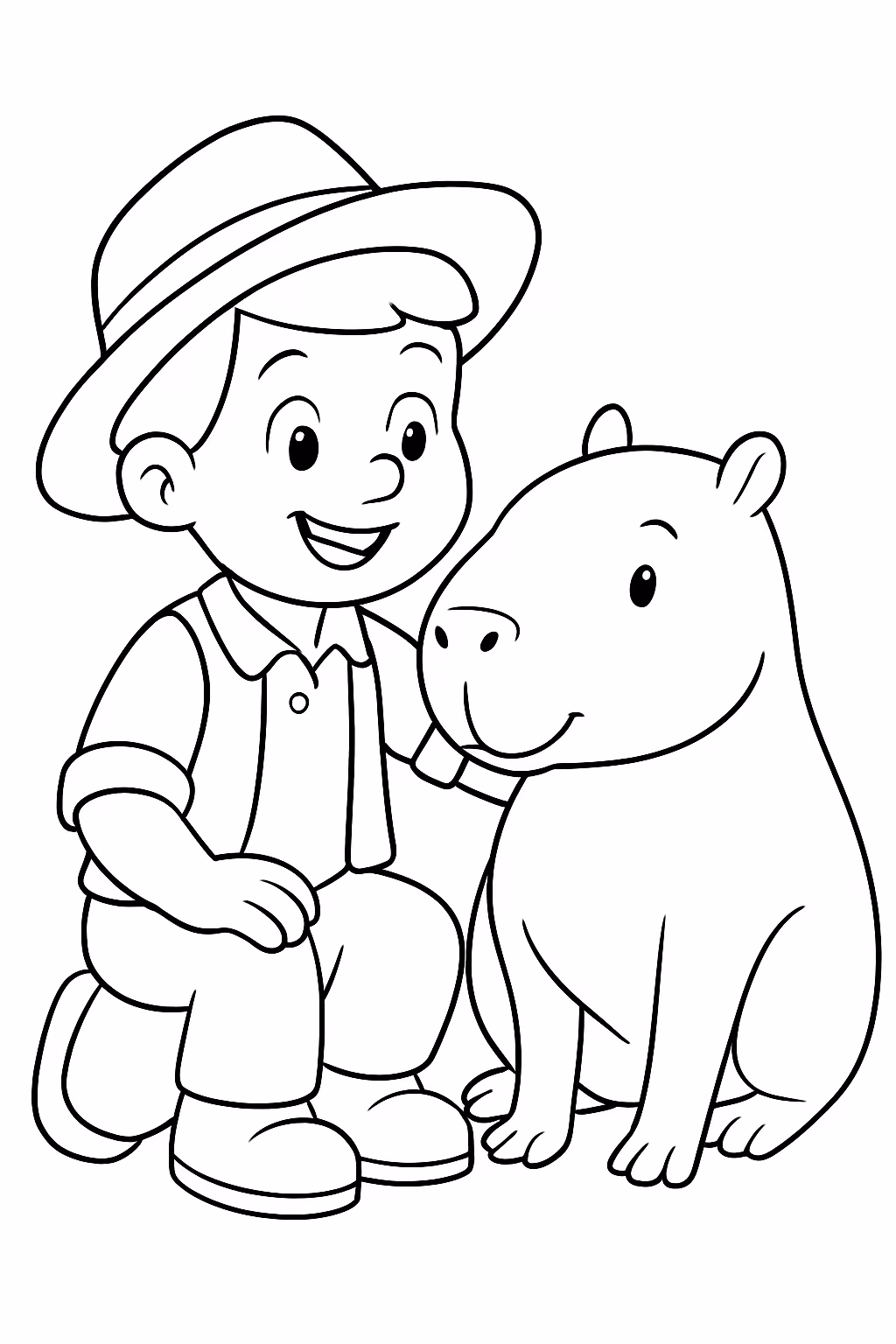 Jose comilao com a capivara para colorir — desenho para imprimir