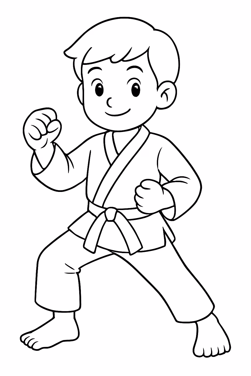 Karate para colorir — desenho para imprimir
