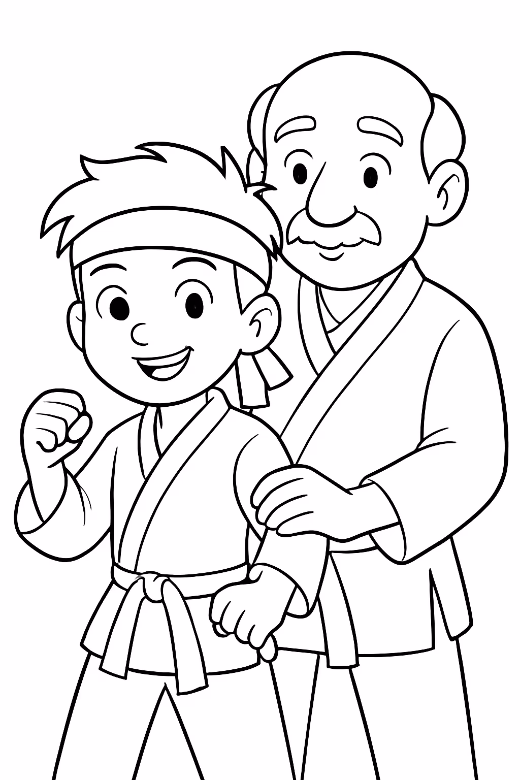 Karate kid daniel sun com a fita na cabeca mr para colorir — desenho para imprimir