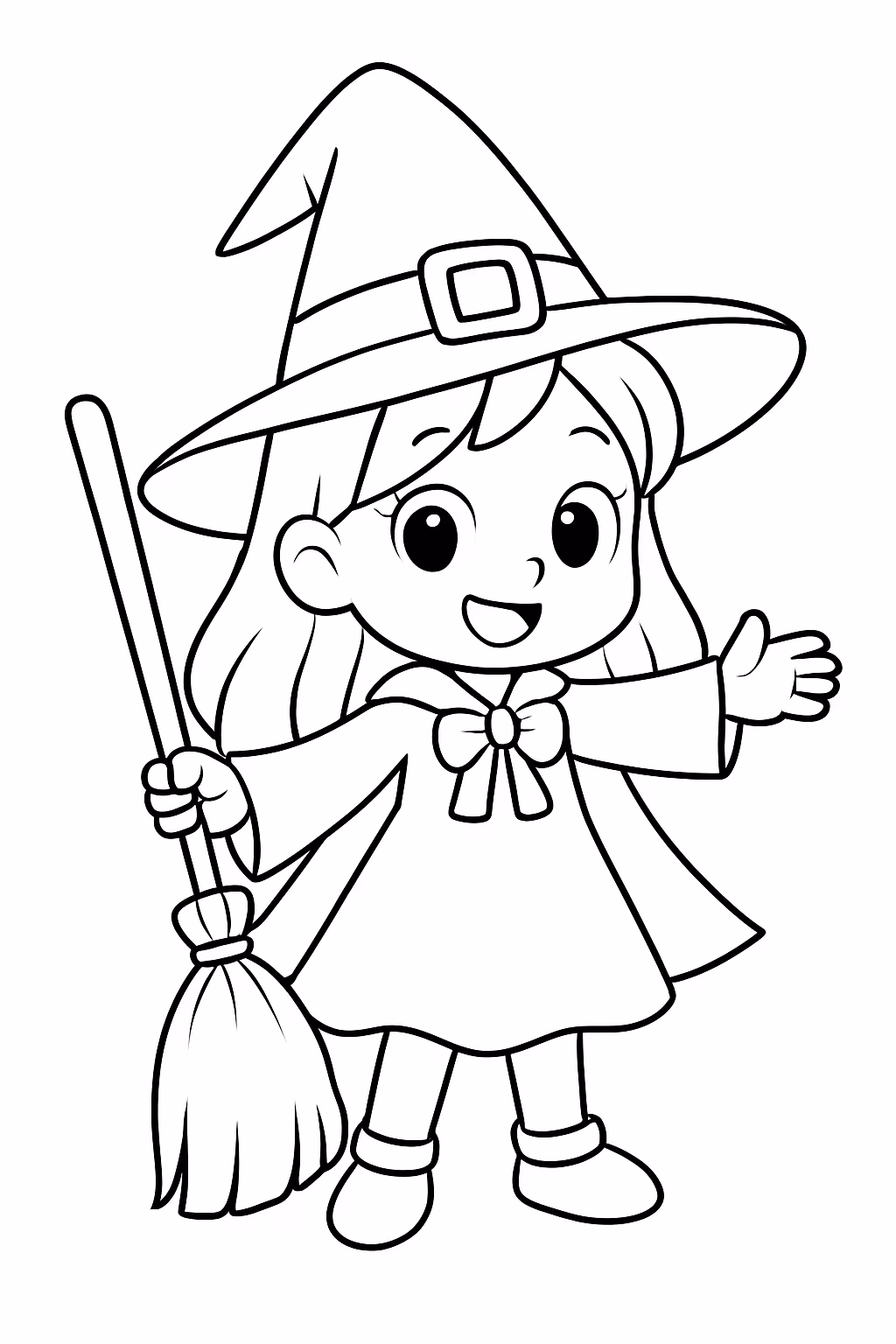 Kurumi bruxa fofinha para colorir — desenho para imprimir