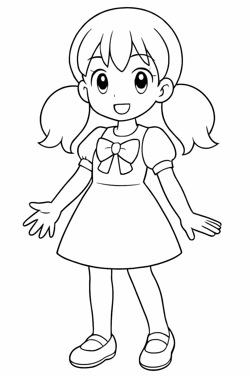 Kurumi com corpo de humano para colorir — desenho para imprimir