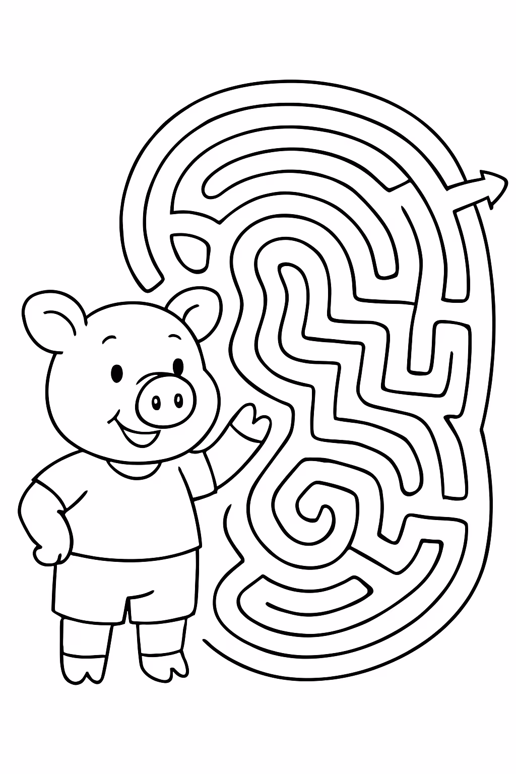 Labirinto geoge pig para colorir — desenho para imprimir