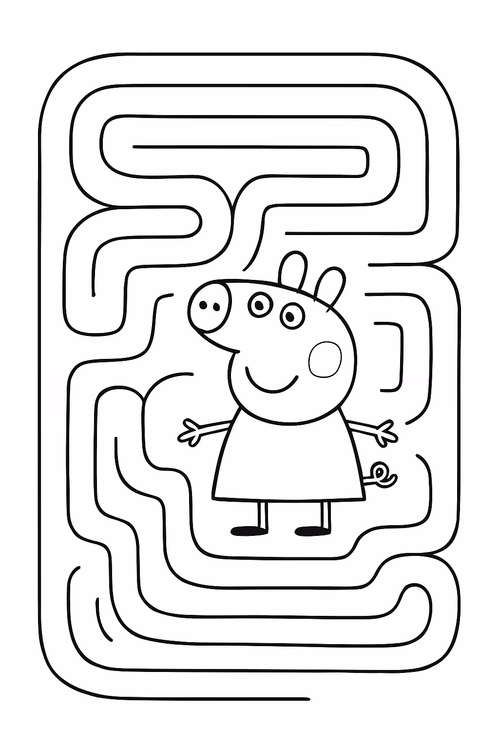 Labirinto peppa para colorir — desenho para imprimir