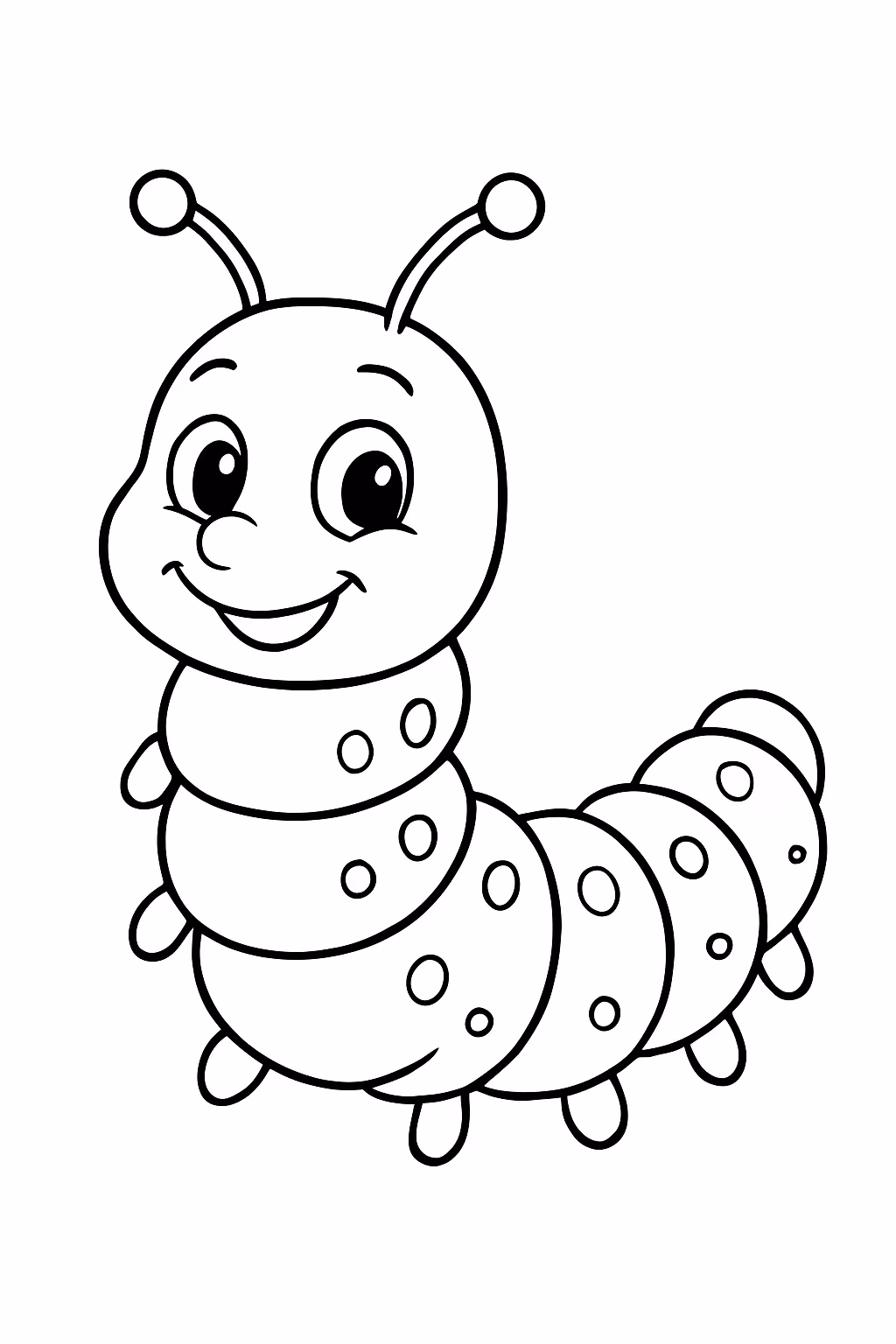 Lagarta para colorir — desenho para imprimir