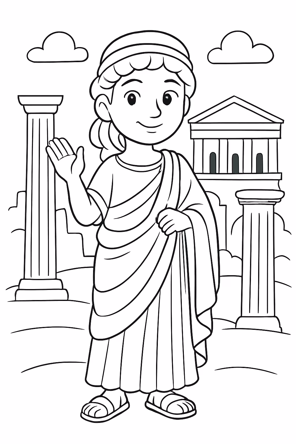 Laodiceia para colorir — desenho para imprimir