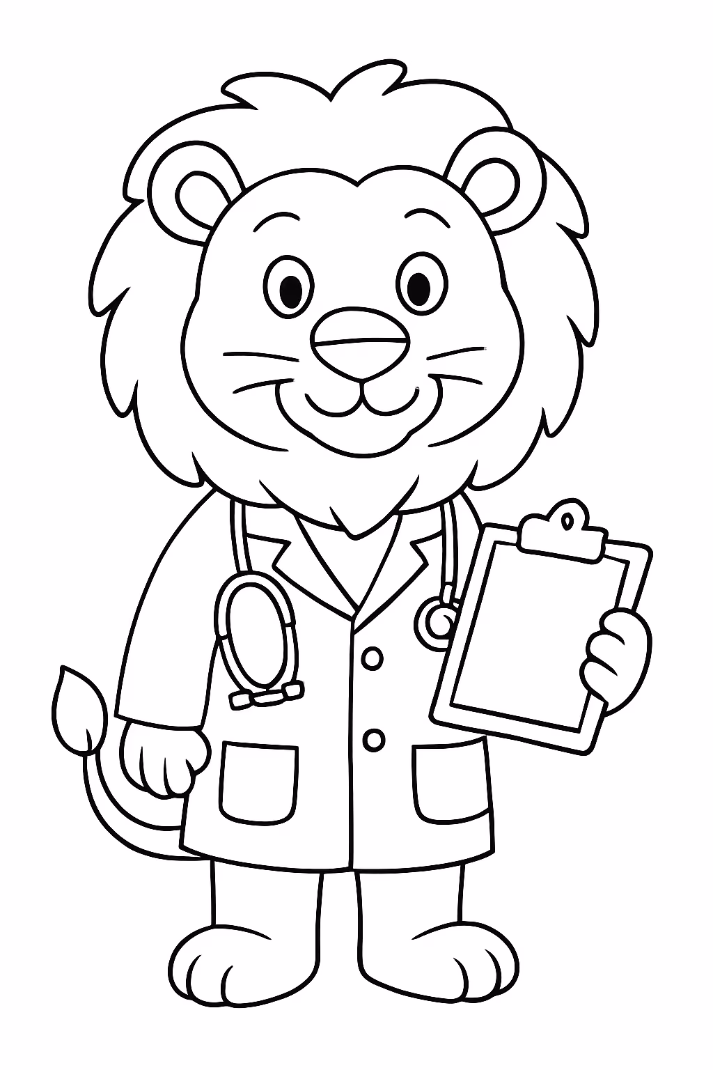 Leao medico para colorir — desenho para imprimir