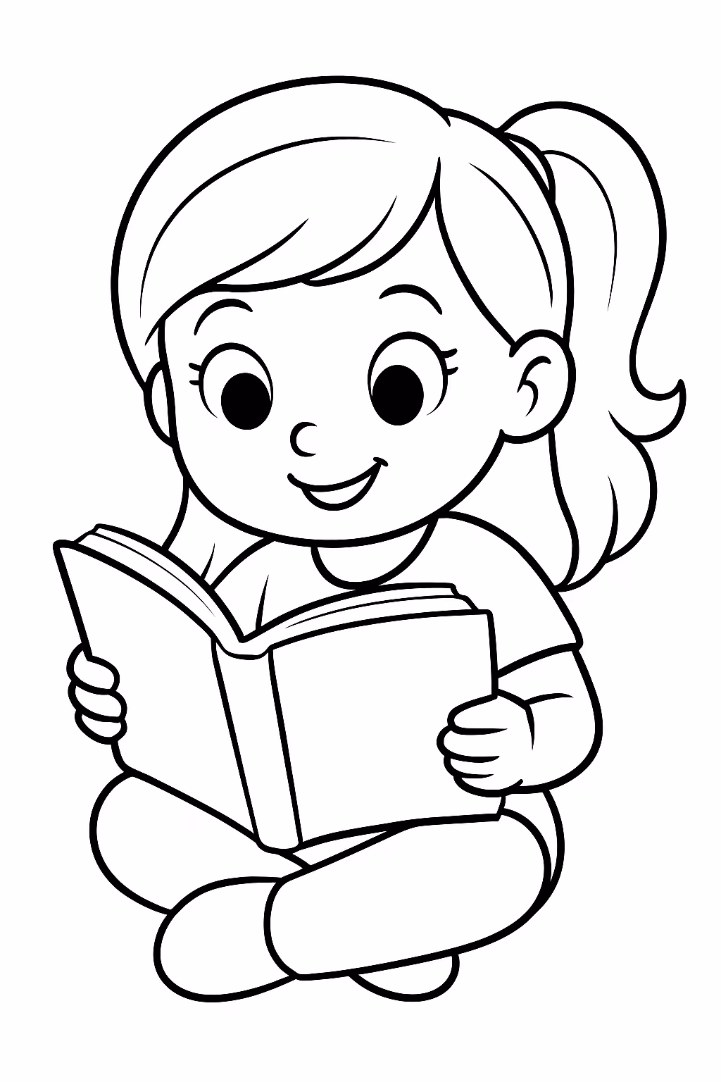 Leitura para colorir — desenho para imprimir