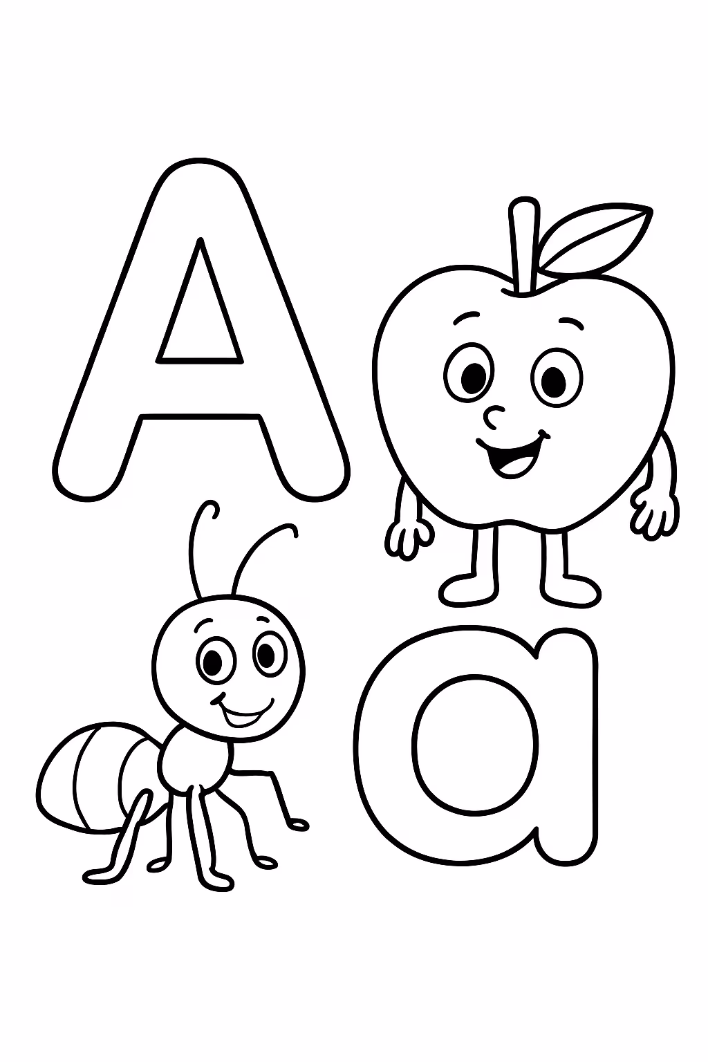 Letra a minuscula e maiuscula para colorir — desenho para imprimir