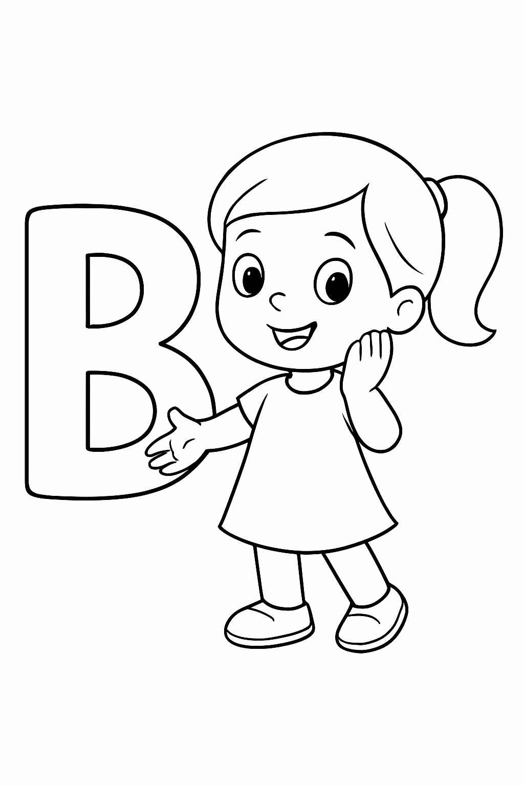 Letra b de bianca para colorir — desenho para imprimir