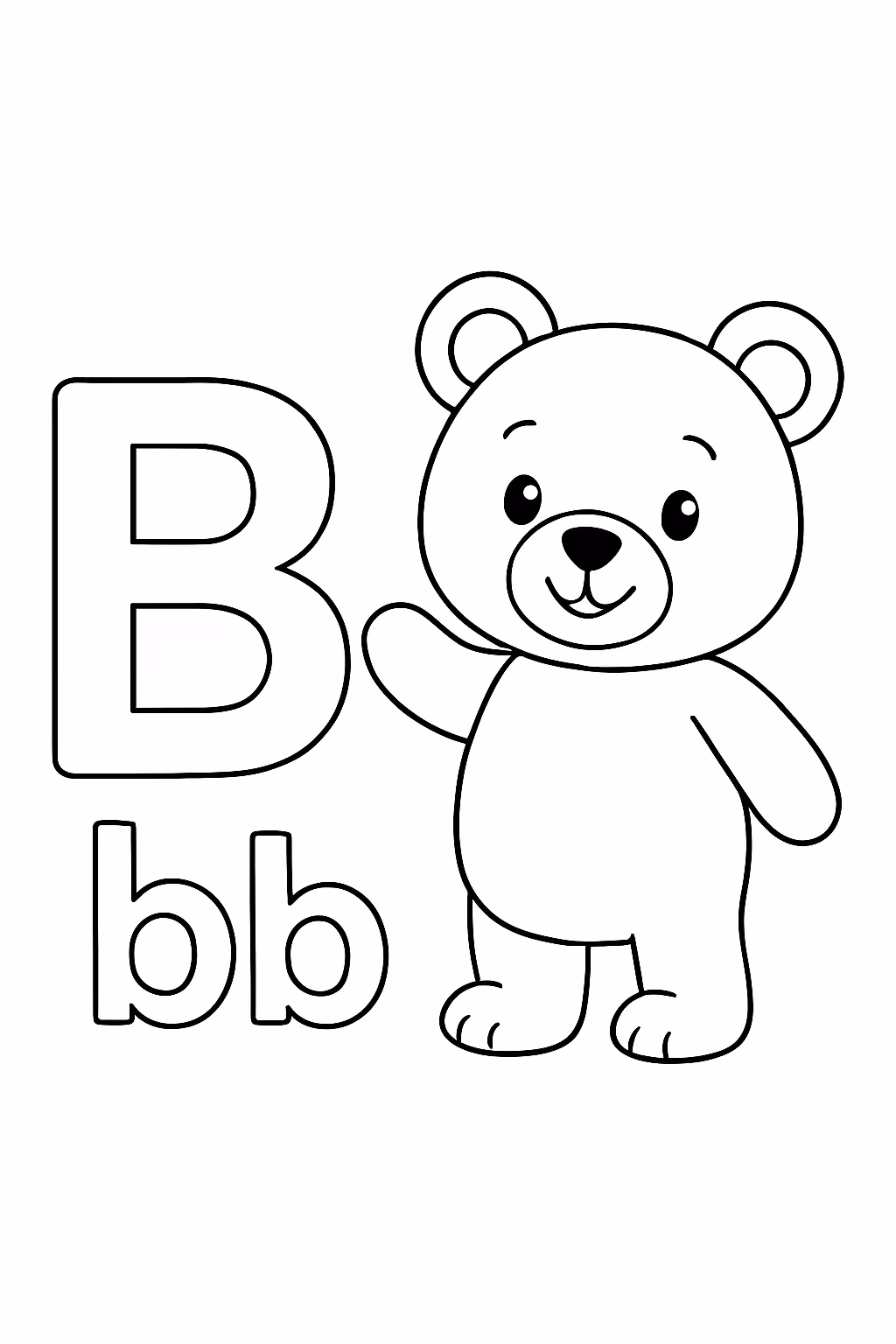Letra b minuscula e maiuscula para colorir — desenho para imprimir