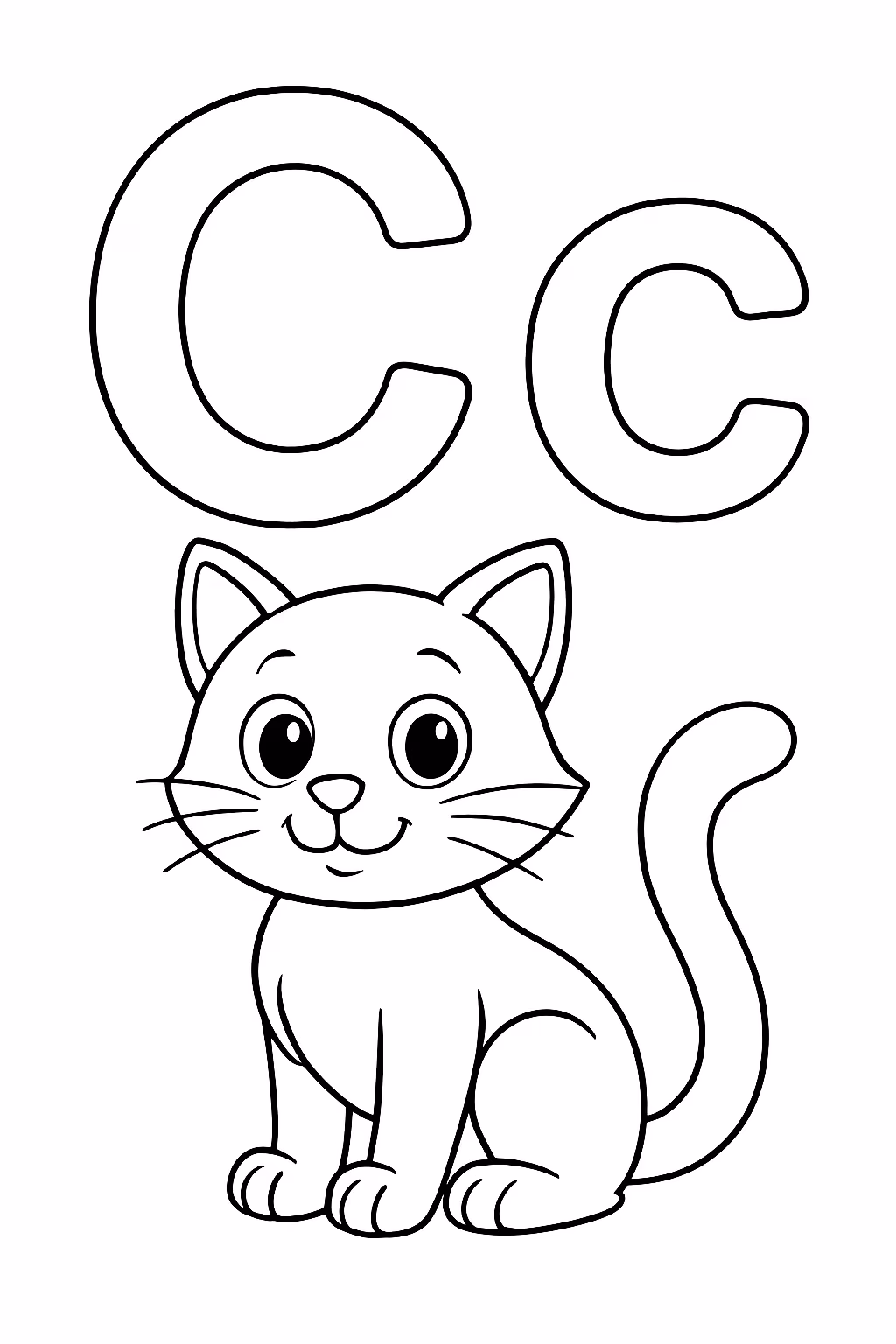 Letra c minuscula e maiuscula para colorir — desenho para imprimir
