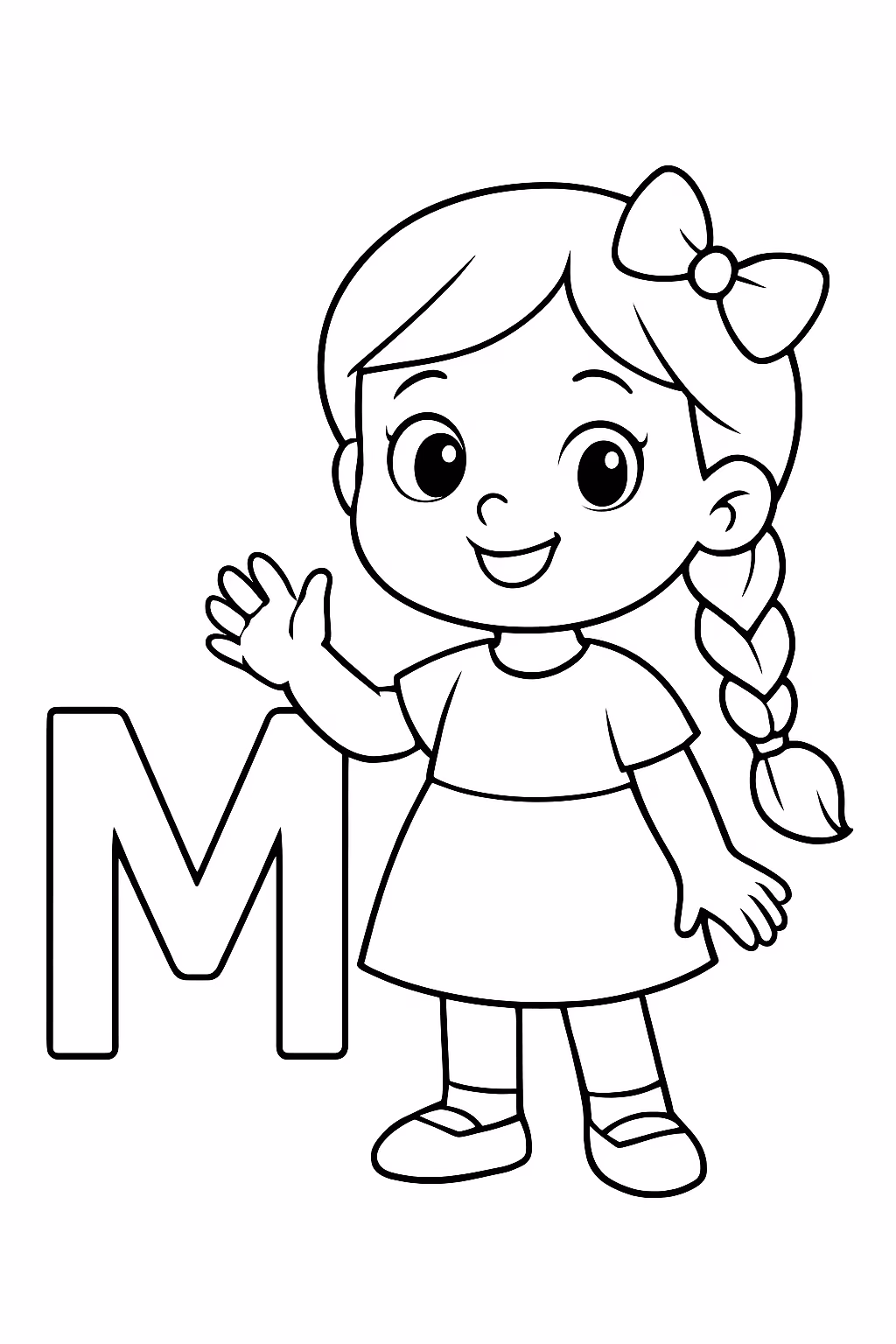 Letra m de maite para colorir — desenho para imprimir