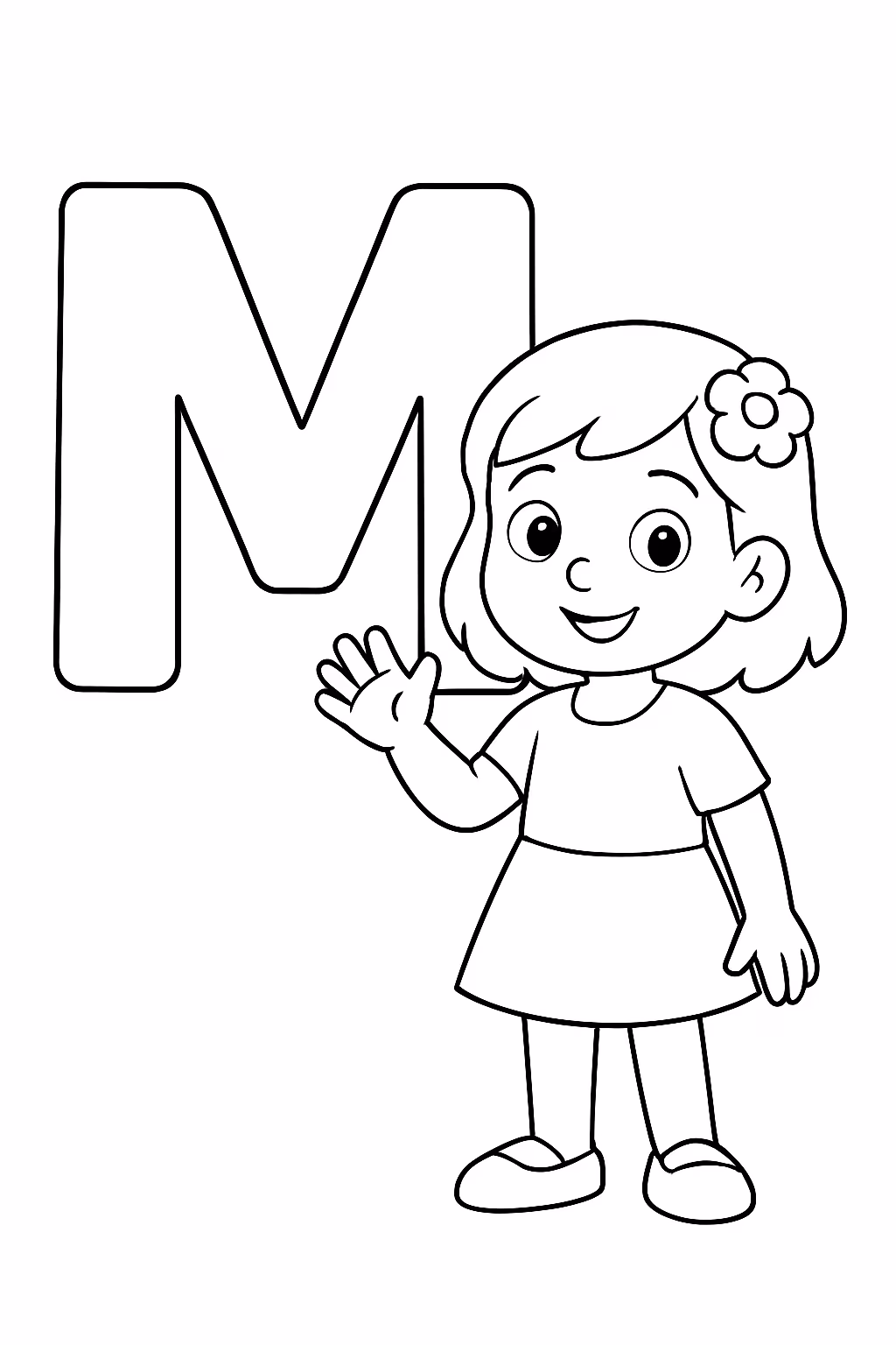 Letra m sem bicho para colorir — desenho para imprimir