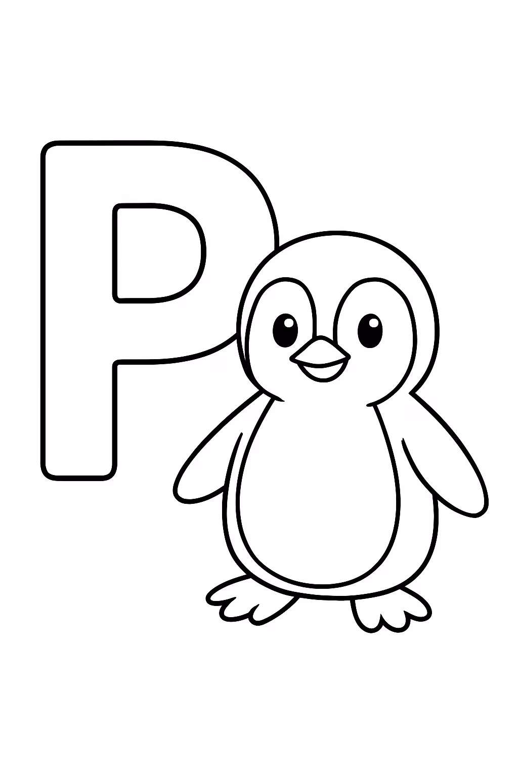 Letra p para colorir — desenho para imprimir