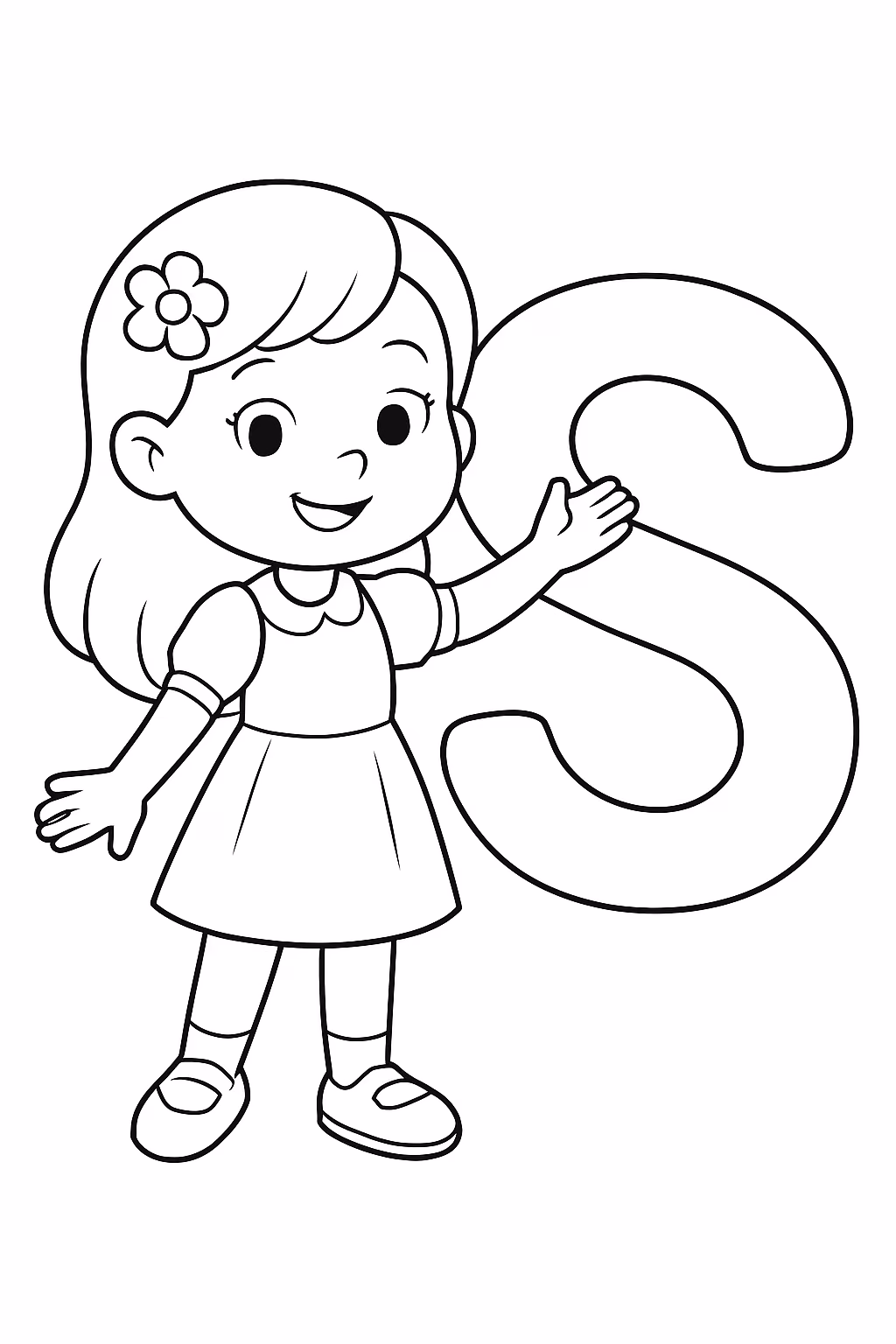 Letra s de sofia para colorir — desenho para imprimir