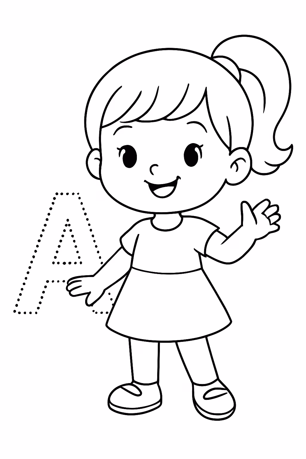 Letras pontilhadas para colorir — desenho para imprimir