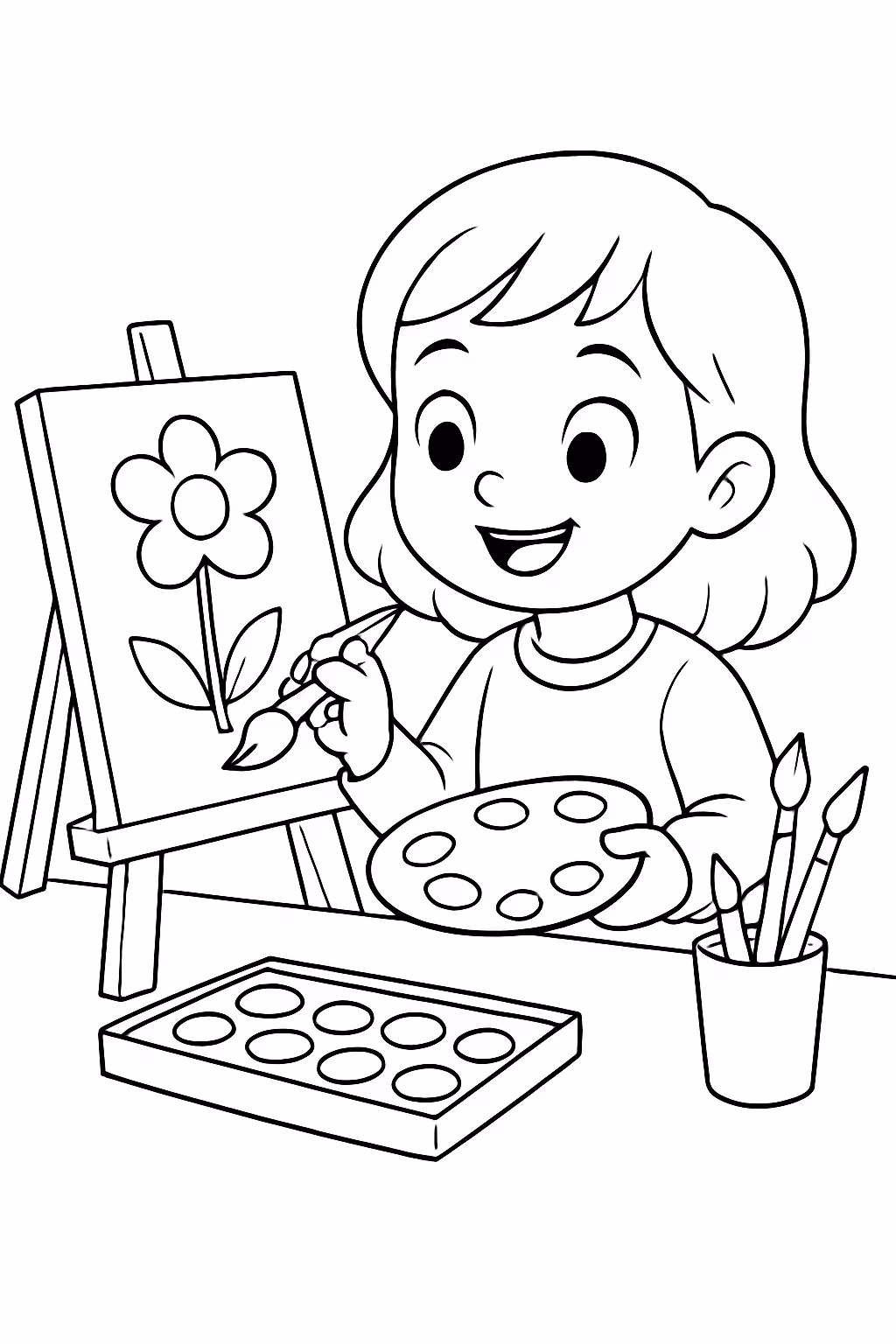 Licao de artes para colorir — desenho para imprimir