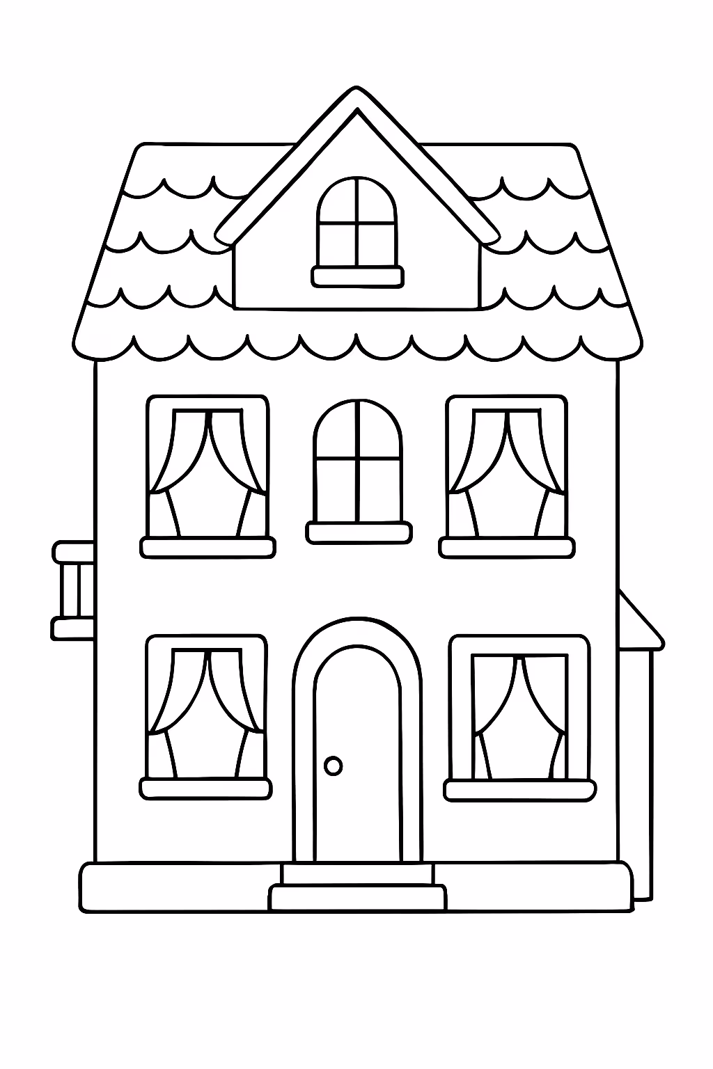 Livro completo com a casinha de boneca e cortar para colorir — desenho para imprimir