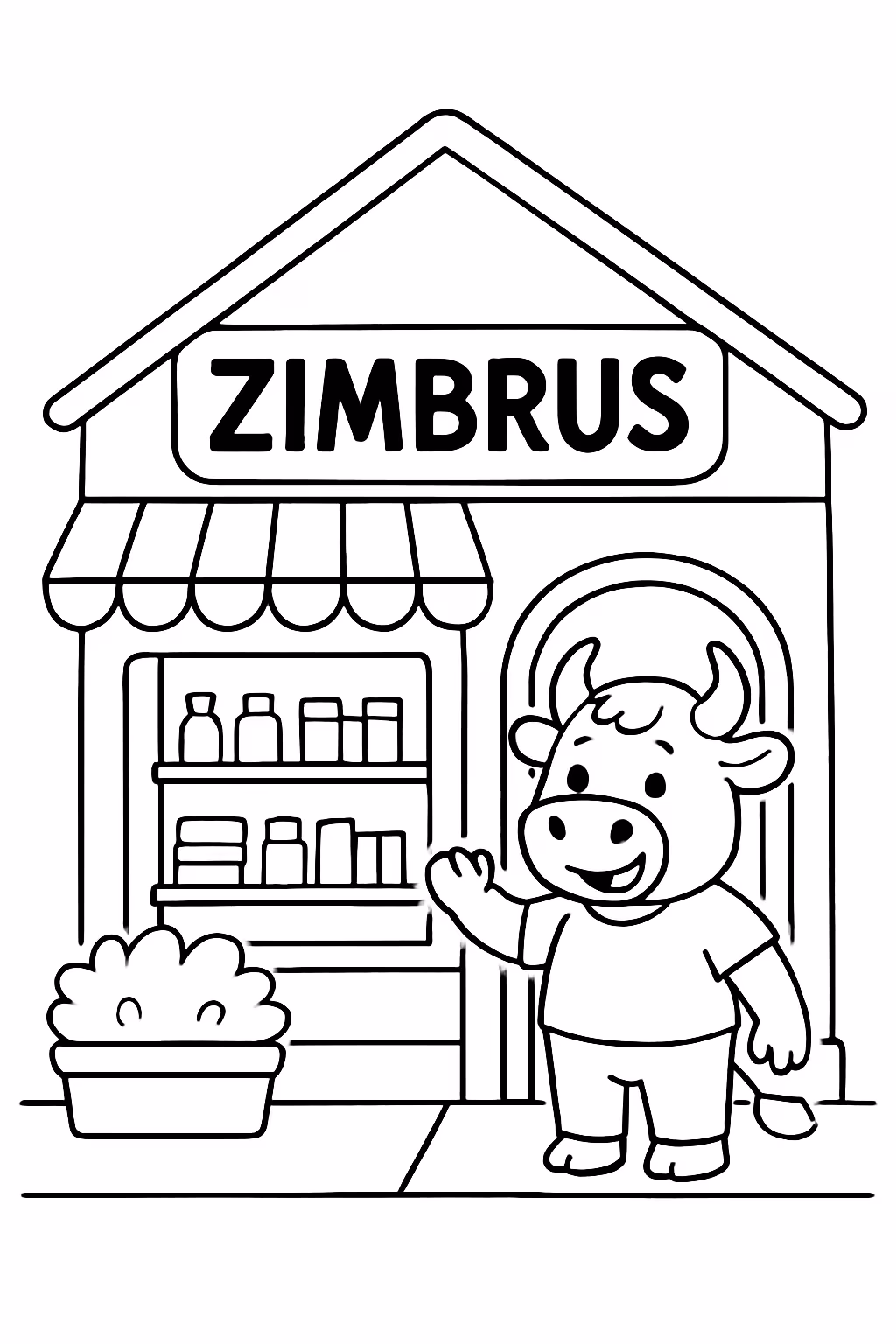 Loja chamada zimbrus para colorir — desenho para imprimir
