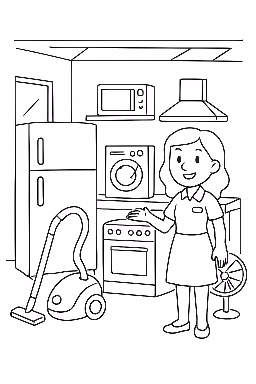 Loja de eletrodomesticos para colorir — desenho para imprimir