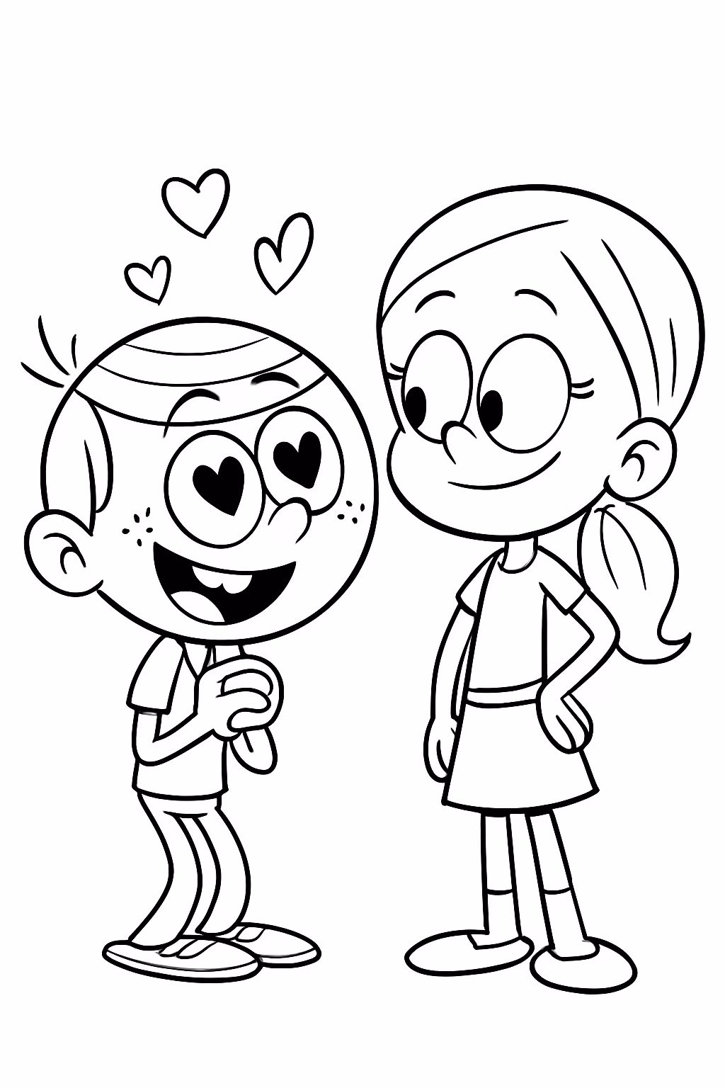 Loud house linconln apaixonado por causa ronnie anne santiago para colorir — desenho para imprimir