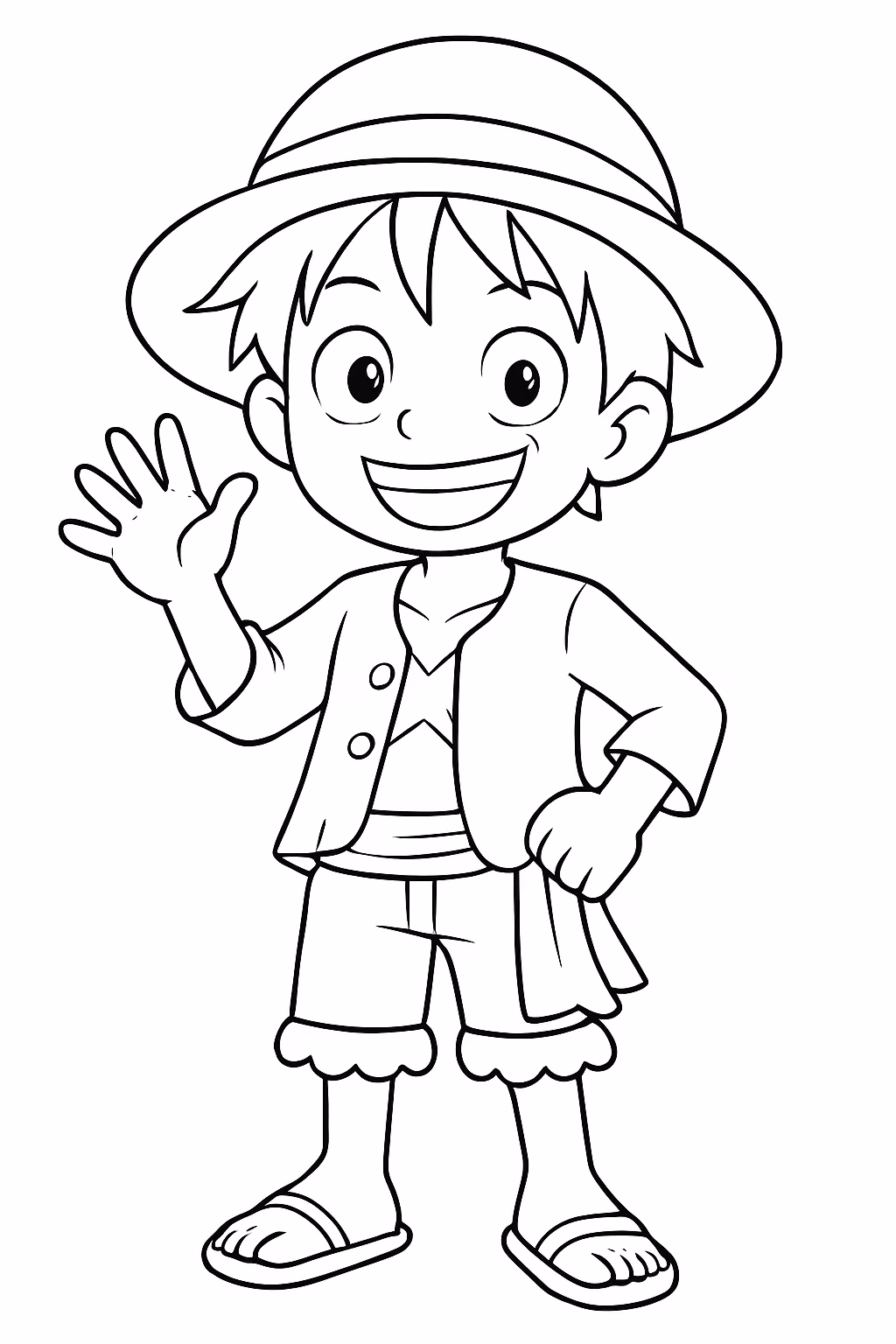 Luffy para colorir — desenho para imprimir