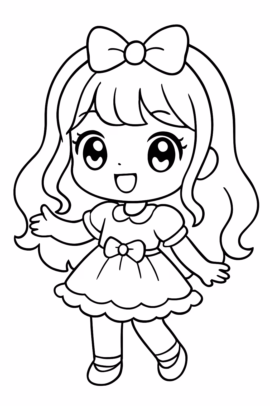 Luluca kawaii para colorir — desenho para imprimir