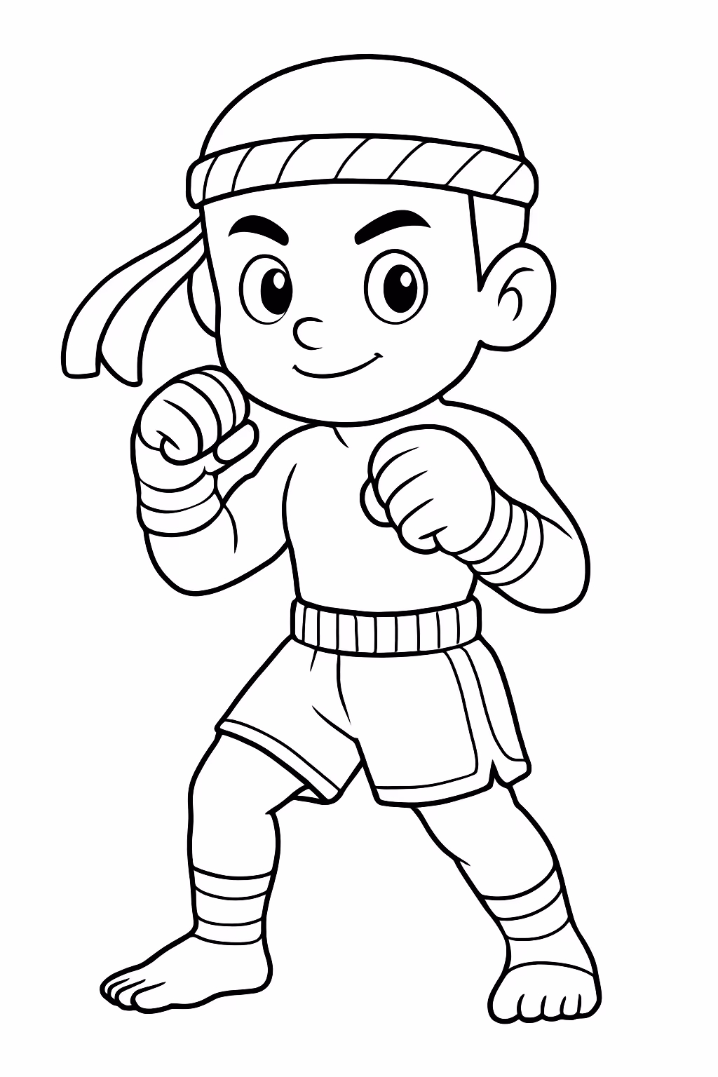 Lutador de muay thai para colorir — desenho para imprimir