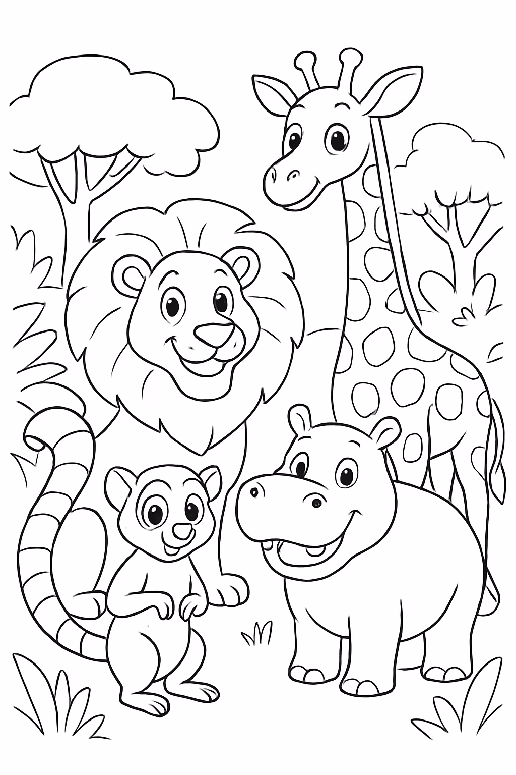Madagascar para colorir — desenho para imprimir