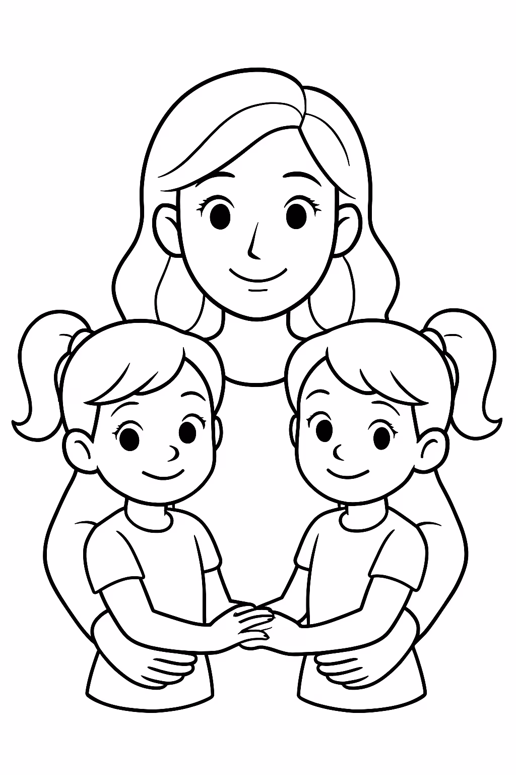 Mae de gemeas para colorir — desenho para imprimir