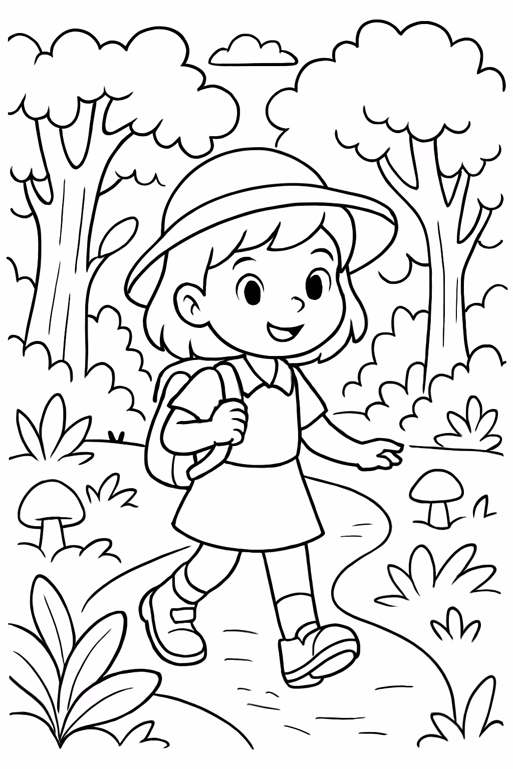 Maju na floresta para colorir — desenho para imprimir