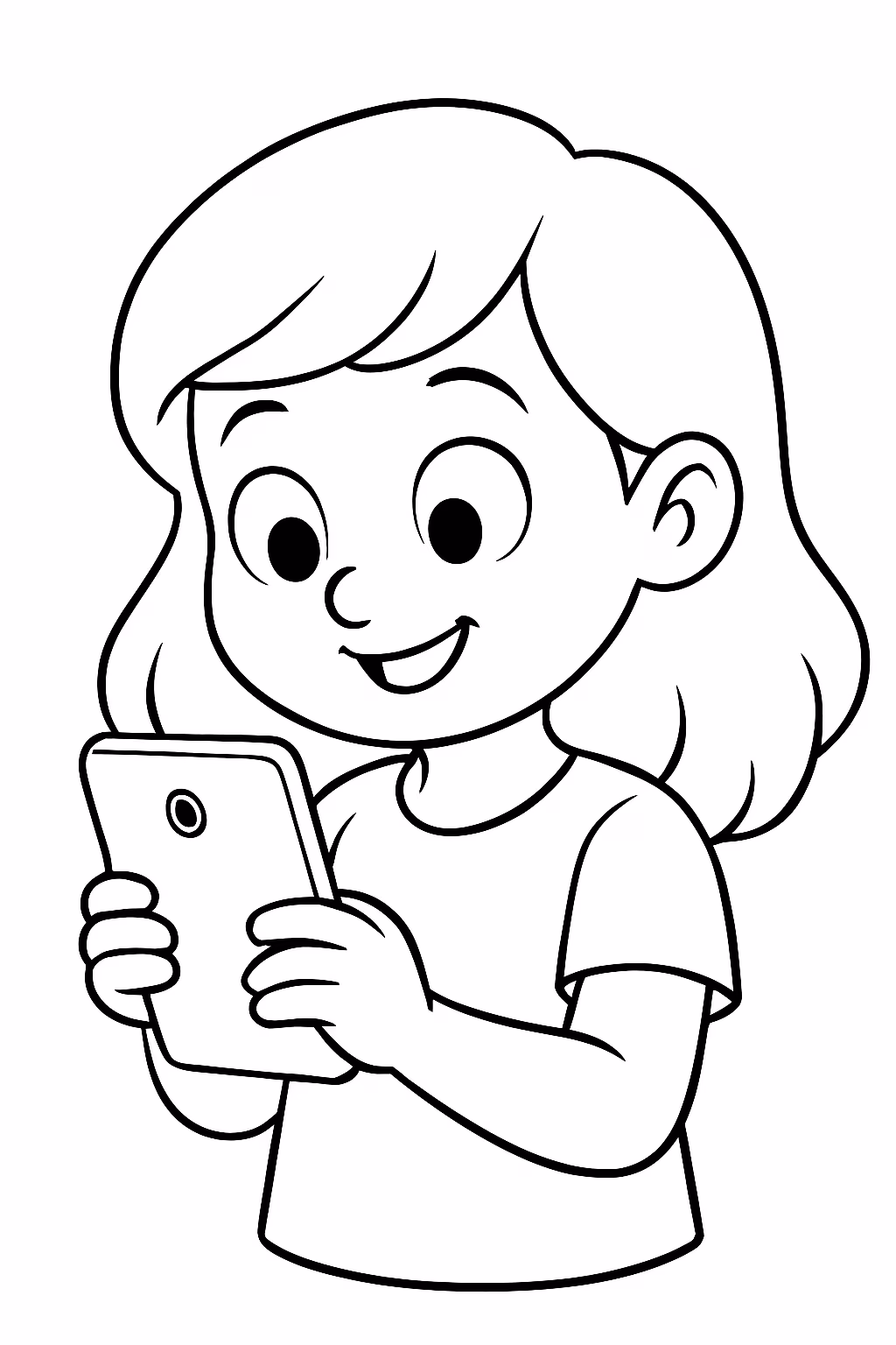 Maju no celular para colorir — desenho para imprimir