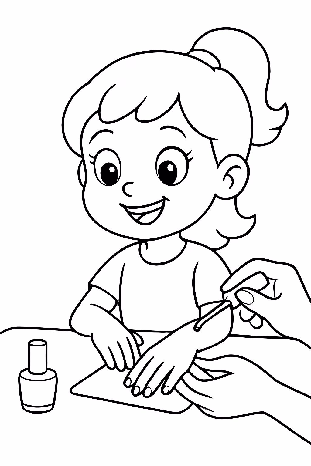 Manicure para colorir — desenho para imprimir