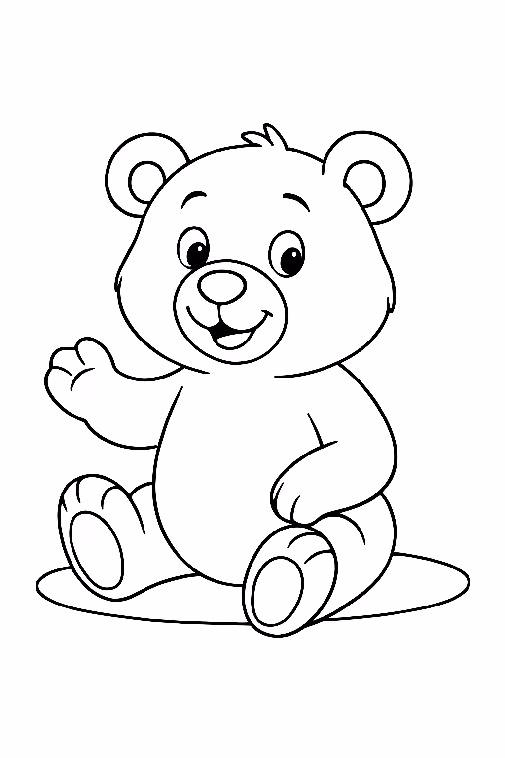 Mar cha e urso para colorir — desenho para imprimir