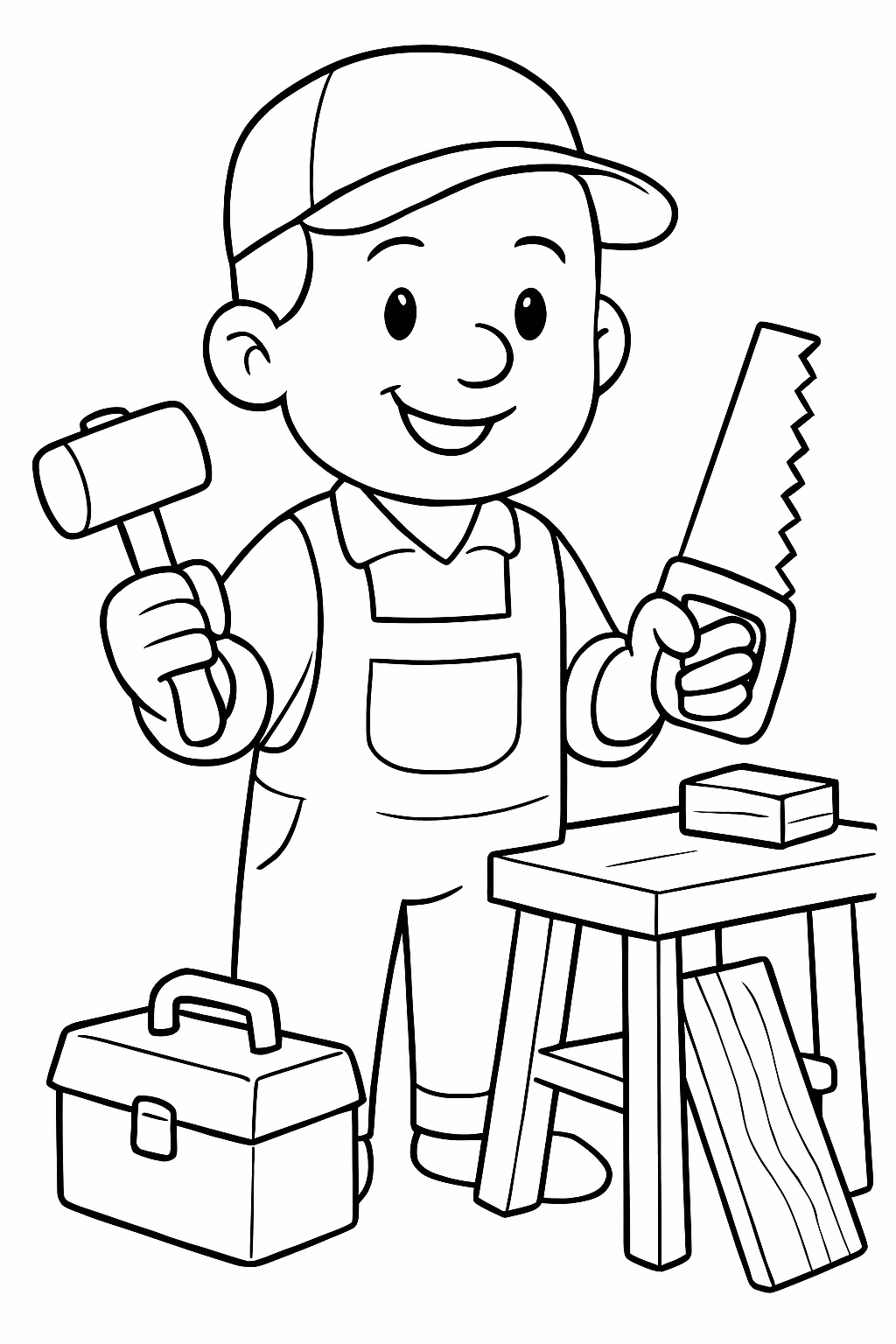 Marceneiro para colorir — desenho para imprimir