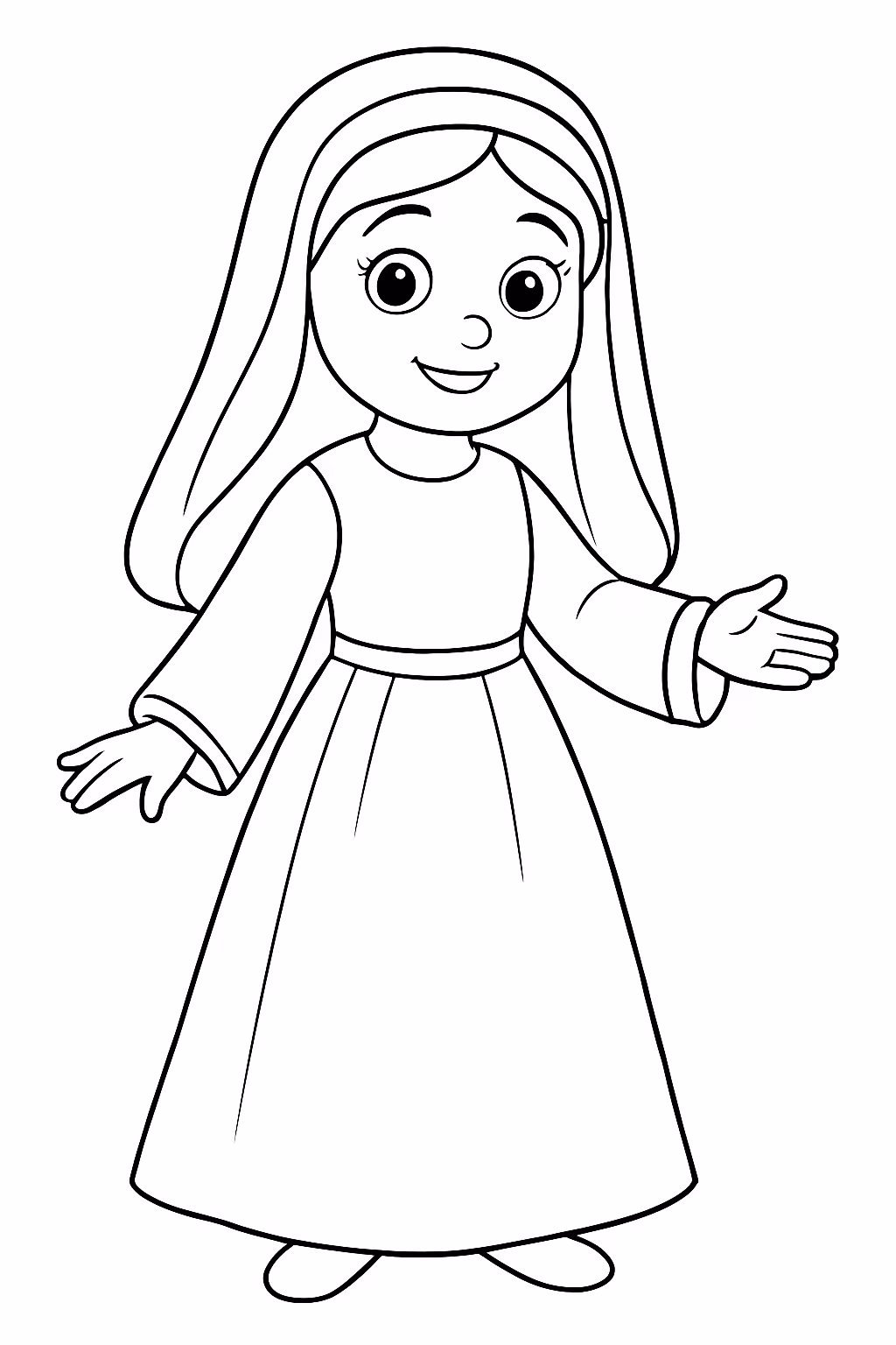 Maria para colorir — desenho para imprimir