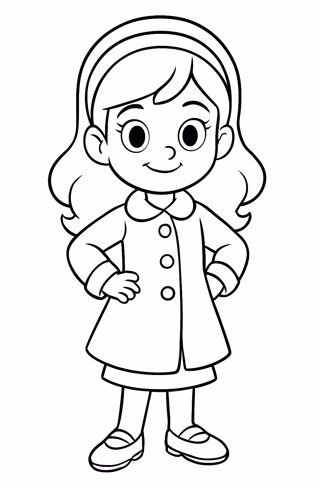 Maria luiza de casaco para colorir — desenho para imprimir