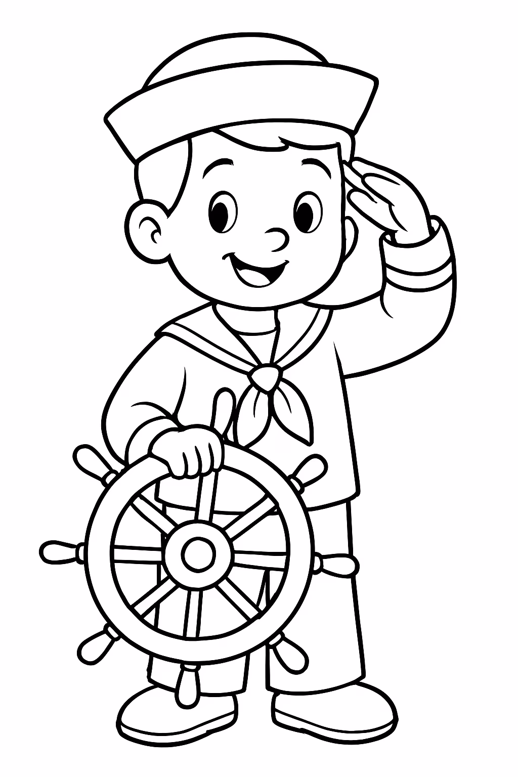 Marinheiro para colorir — desenho para imprimir