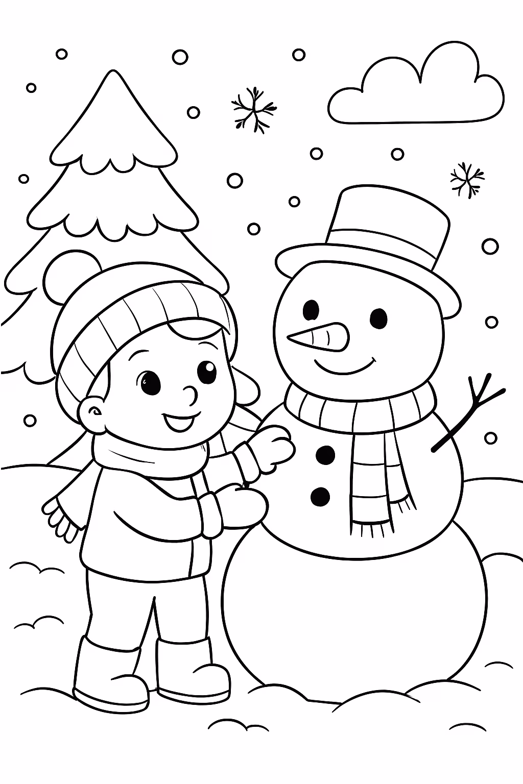 Me faca um sobre o inverno para colorir — desenho para imprimir