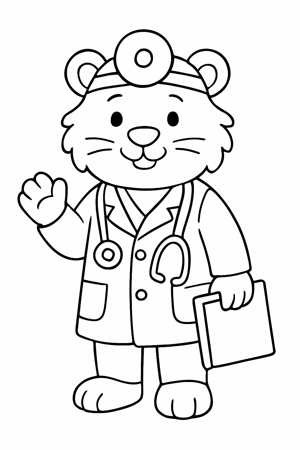 Medico de animal para colorir — desenho para imprimir